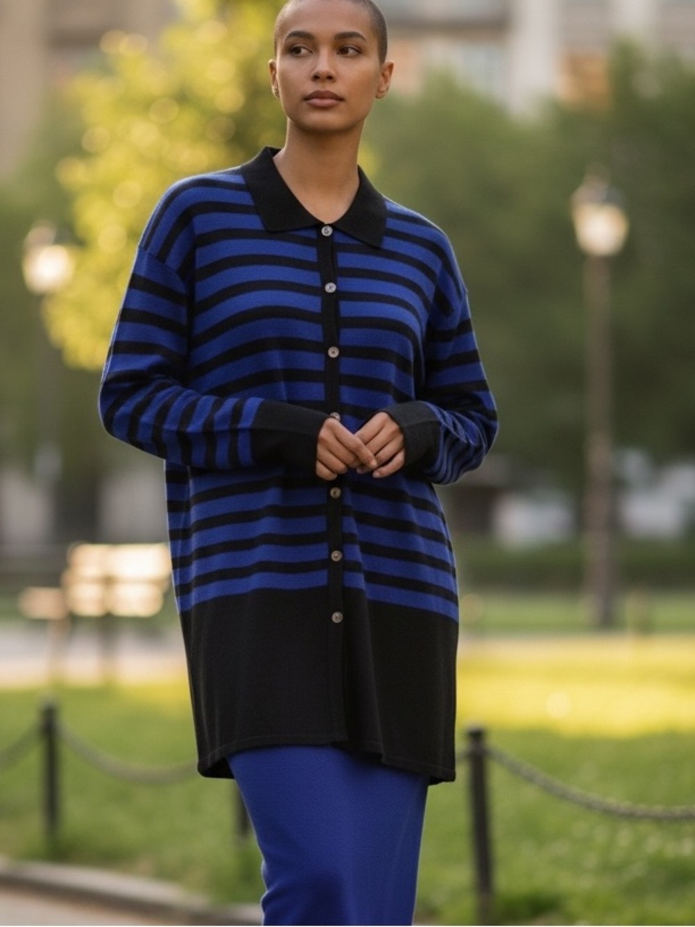 NWT VTG 80s AMANDA SMITH LAMBSWOOL STRIPED CARDIGAN & SKIRT SET ENGLAND SZ L/M